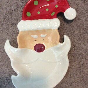 Polka Dot Cap Santa Tray